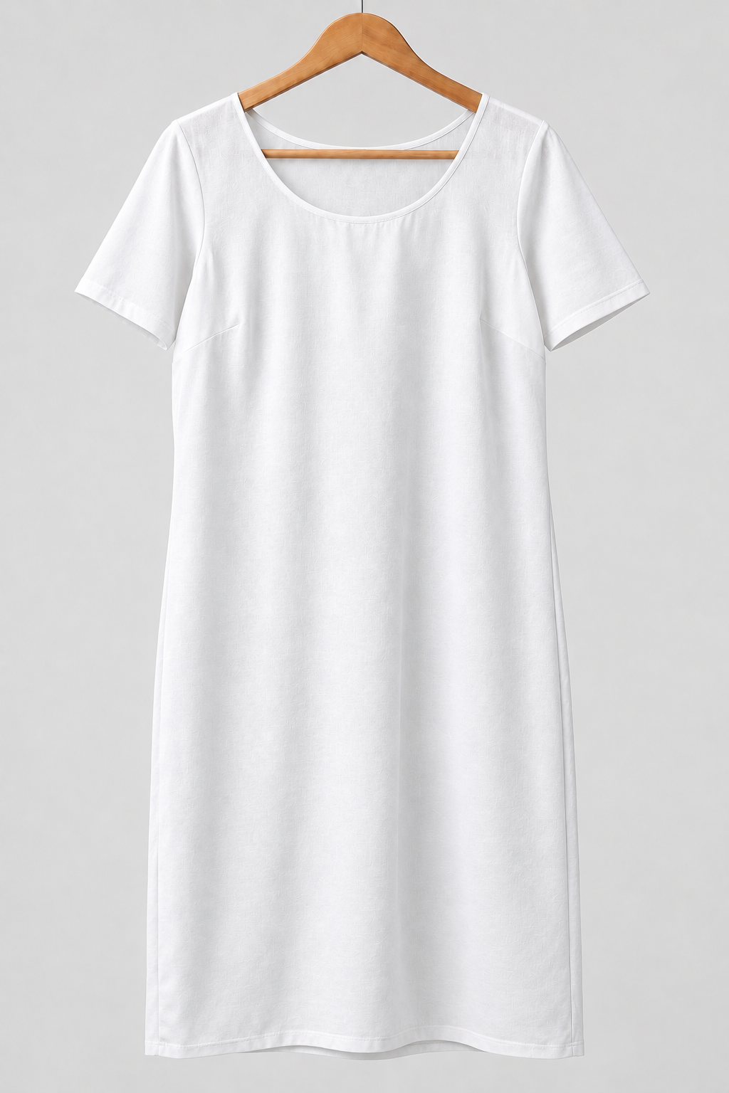Neechy winter white half sleeve cotton inner slip design on a wooden hanger
